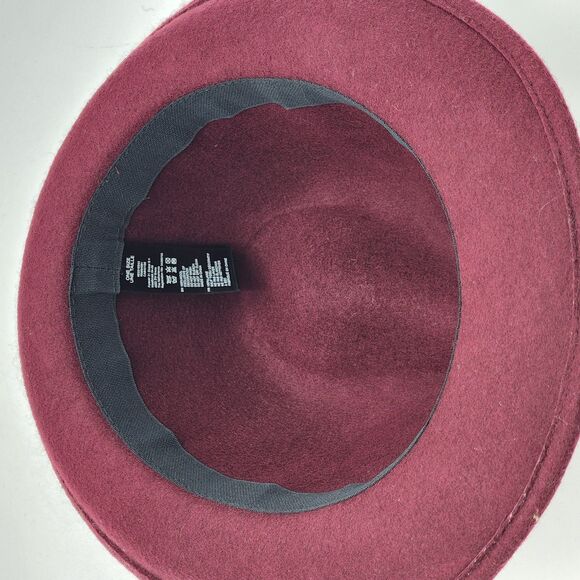 Forever 21 Wool Deep Red Ribbon Bow Band Fedora Hat - Picture 6 of 7